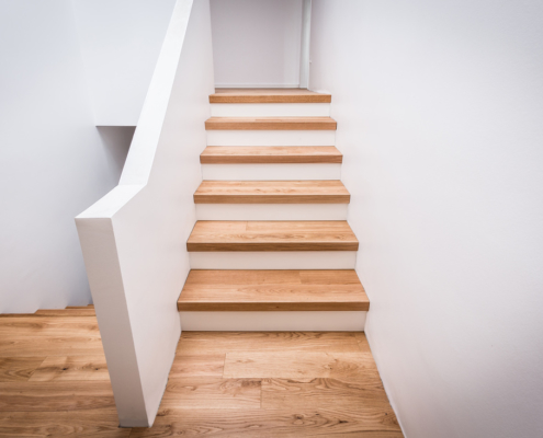 Parkett verlegen, Treppe renovieren, Einfamilienhaus WdeR Fußbodenstudio, Bocholt